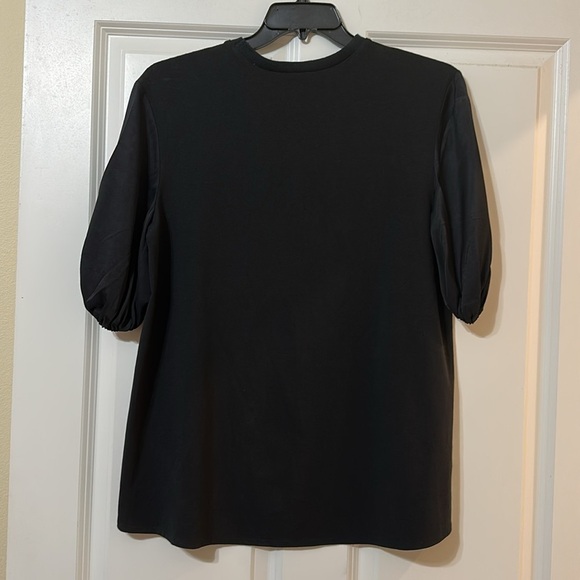Elegant Black Top Dolman Sleeve‎ Crew Neck Blouse Minimalist Style - Picture 2 of 10
